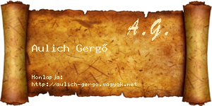Aulich Gergő névjegykártya