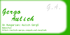 gergo aulich business card
